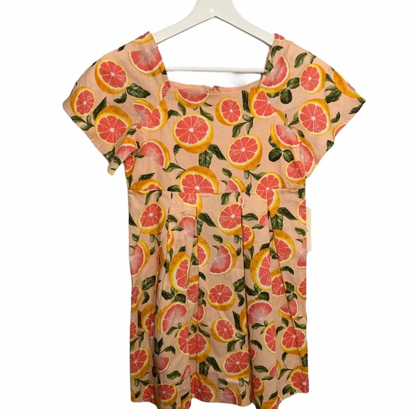 GB Girls Grapefruit Citrus Print Dress Sz 10 - Picture 2 of 8